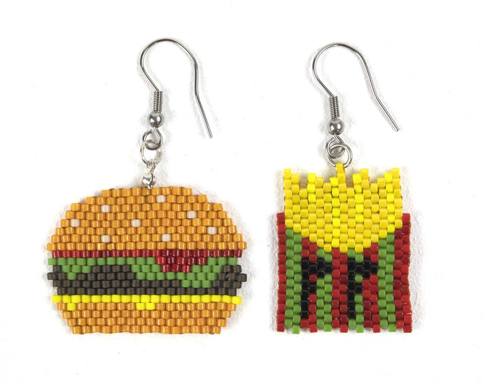 Alicia Wiese, Hamburger and French Fries Earrings