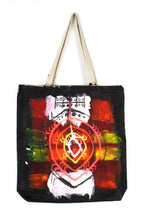 Load image into Gallery viewer, Michael Engebretson, &quot;Major Minor Non-Linear Generations Cosmic Hyper Toads&quot; (Hand-Painted Tote Bag)&quot;