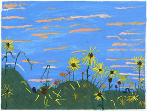 Evita Newman, "Sunflowers at Sunset"