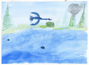 Evita Newman, Untitled (Blue Bird Flying)