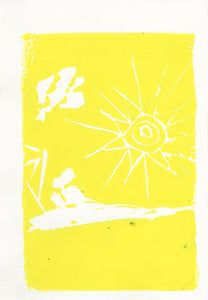 Nicole Noblet, "Birds on a Log" (yellow)